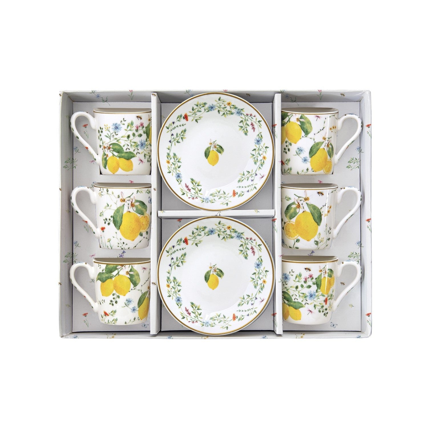 Easy Life Fleurs et Citrons 12-Piece Coffee Set - Multicolored