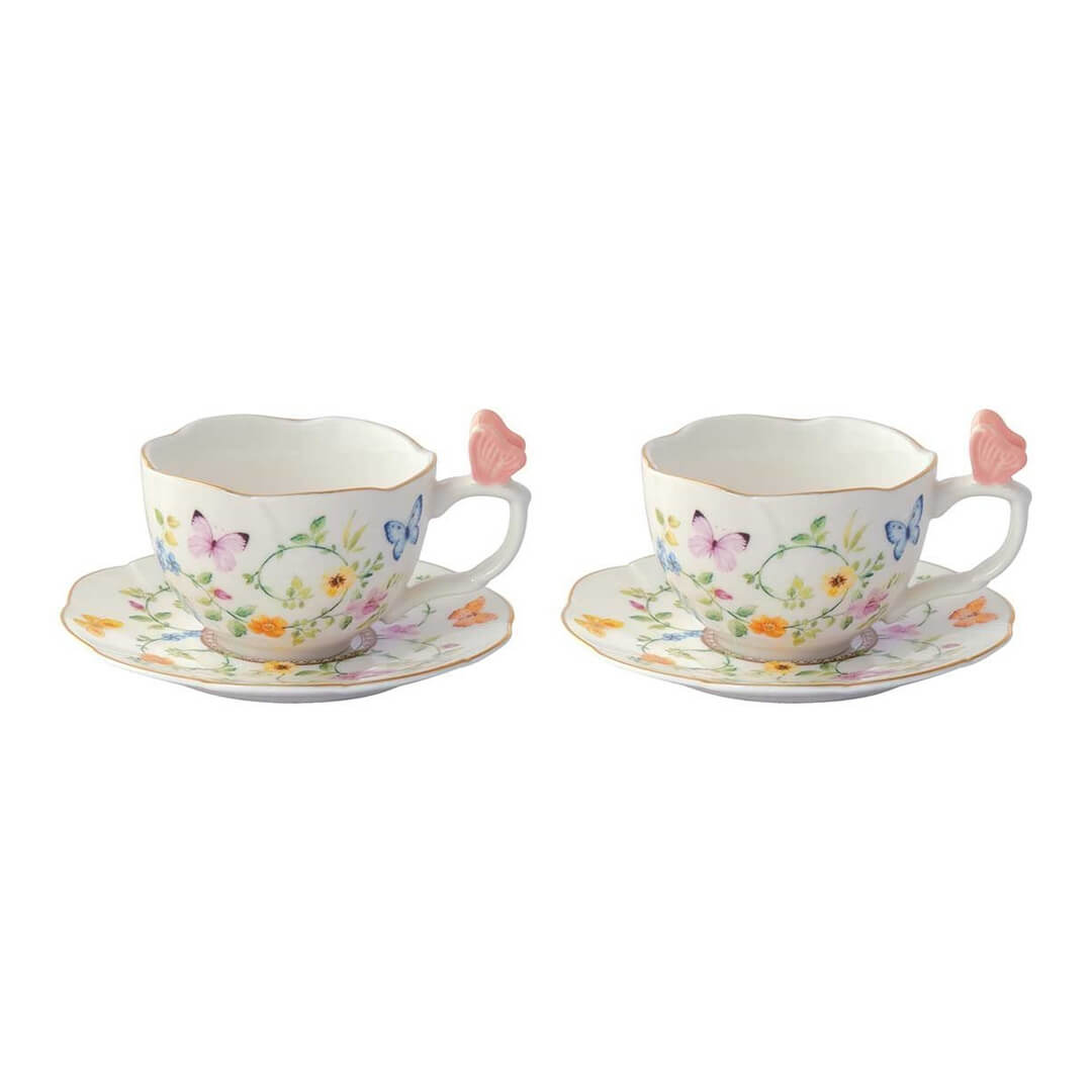 Easy Life Dancing Butterflies 120ml 4-Piece Coffee Cup Set in Box - Multicolored