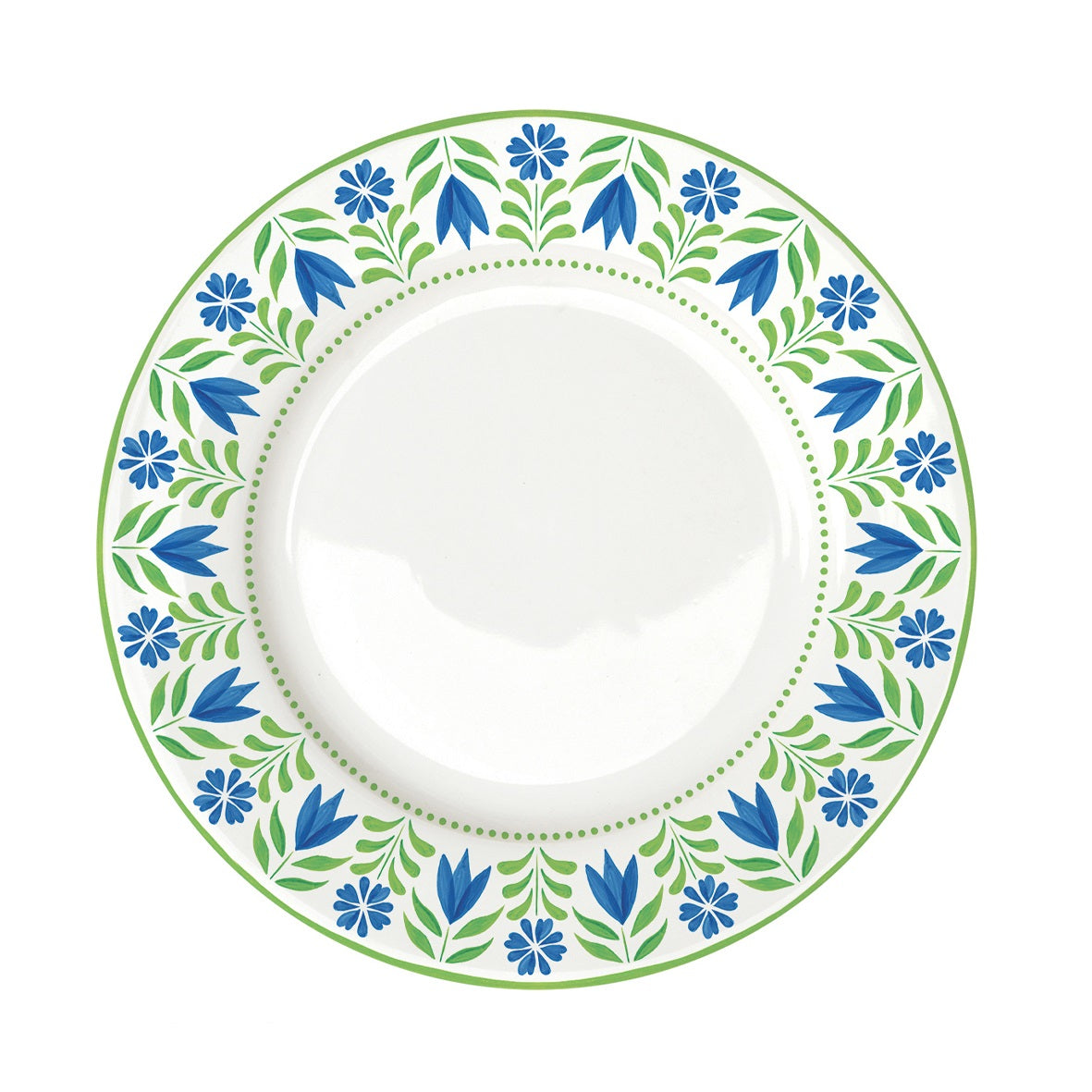 Easy Life Flowers Garden 26.5cm Dinner Plate - Blue & Green