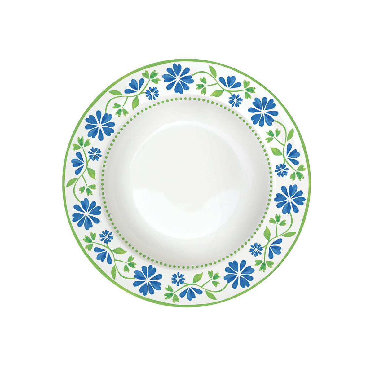Easy Life Flowers Garden 21.5cm Soup Plate - Blue & Green