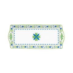 Easy Life Flowers Garden 35x15cm Serving Plate in Box - Blue & Green