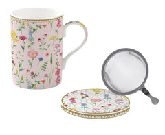 Easy Life Meadow Flowers 350ml Mug with Infuser & Lid in Box - Multicolored