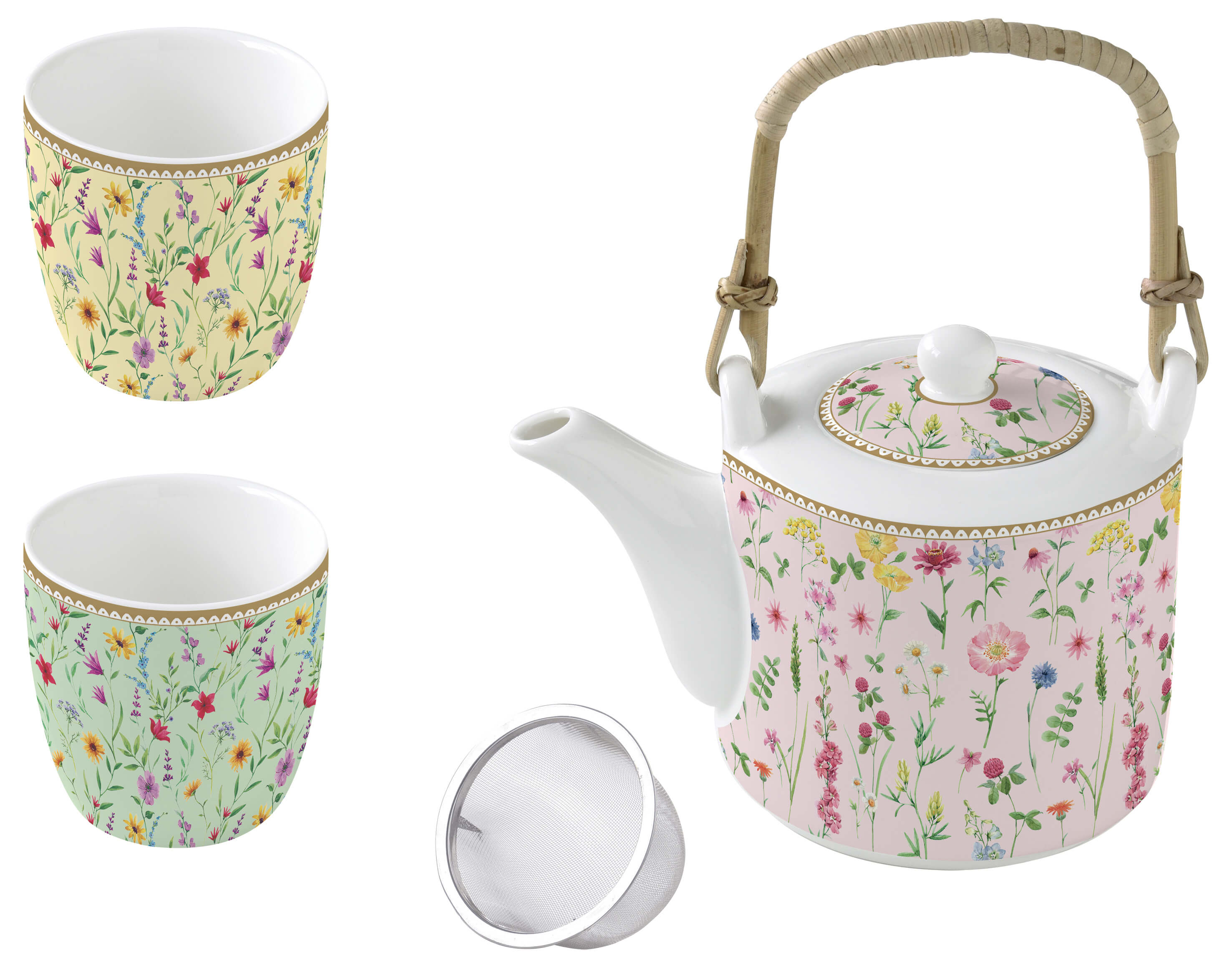 Easy Life Meadow Flowers Tea Set in Box - Multicolored