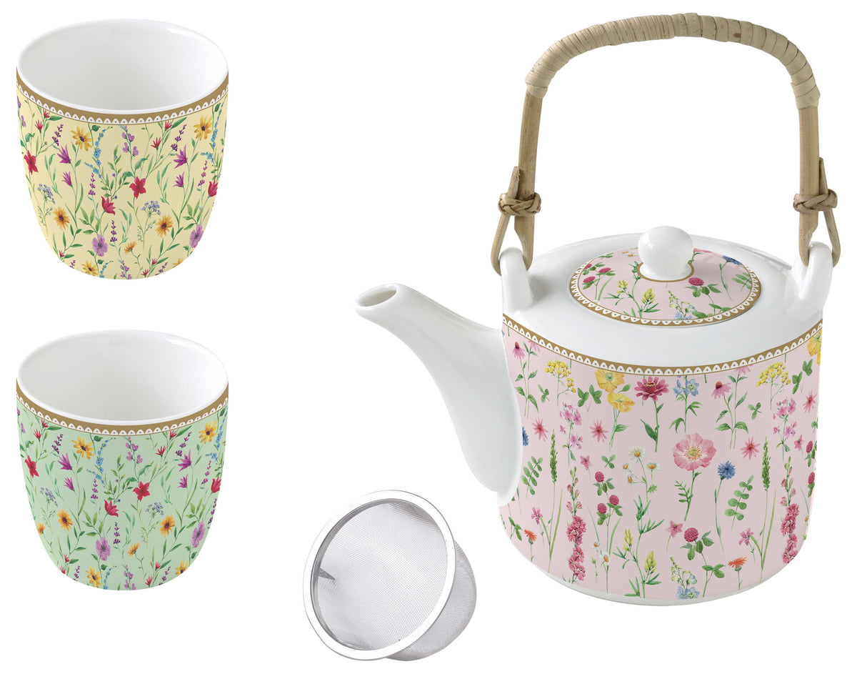 Easy Life Meadow Flowers Tea Set in Box - Multicolored