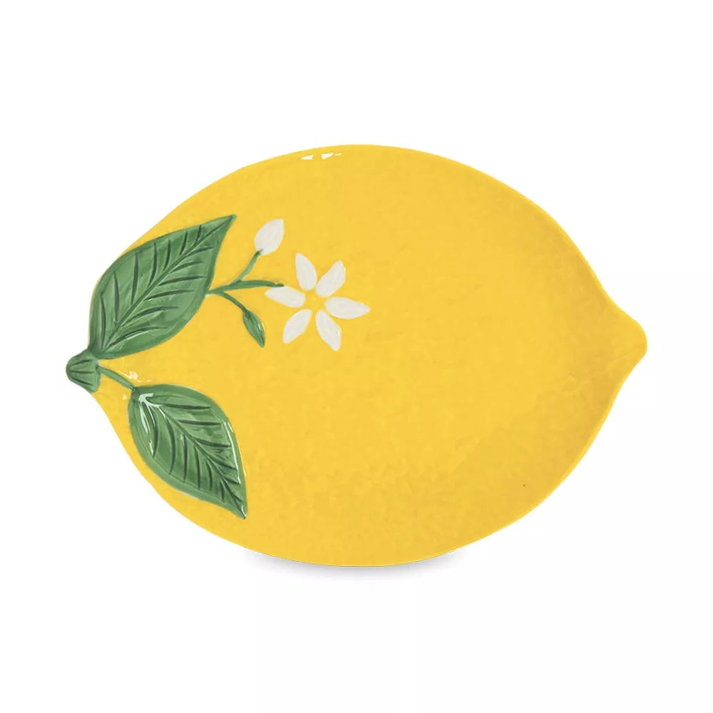 Easy Life Fleurs et Citrons 25x18.5cm Serving Platter - Yellow