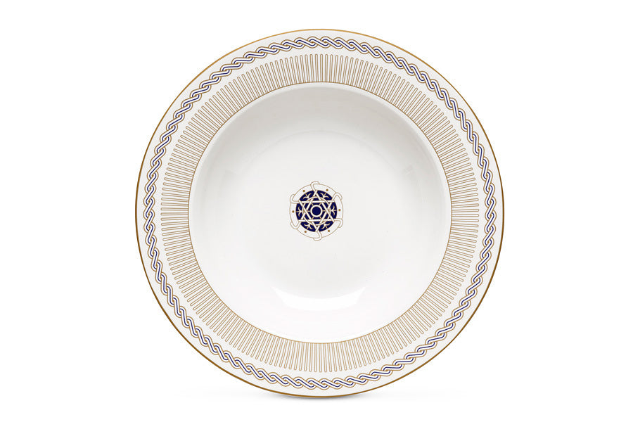 Easy Life Corallo 21.5cm Soup Plate - Blue & Gold Toned