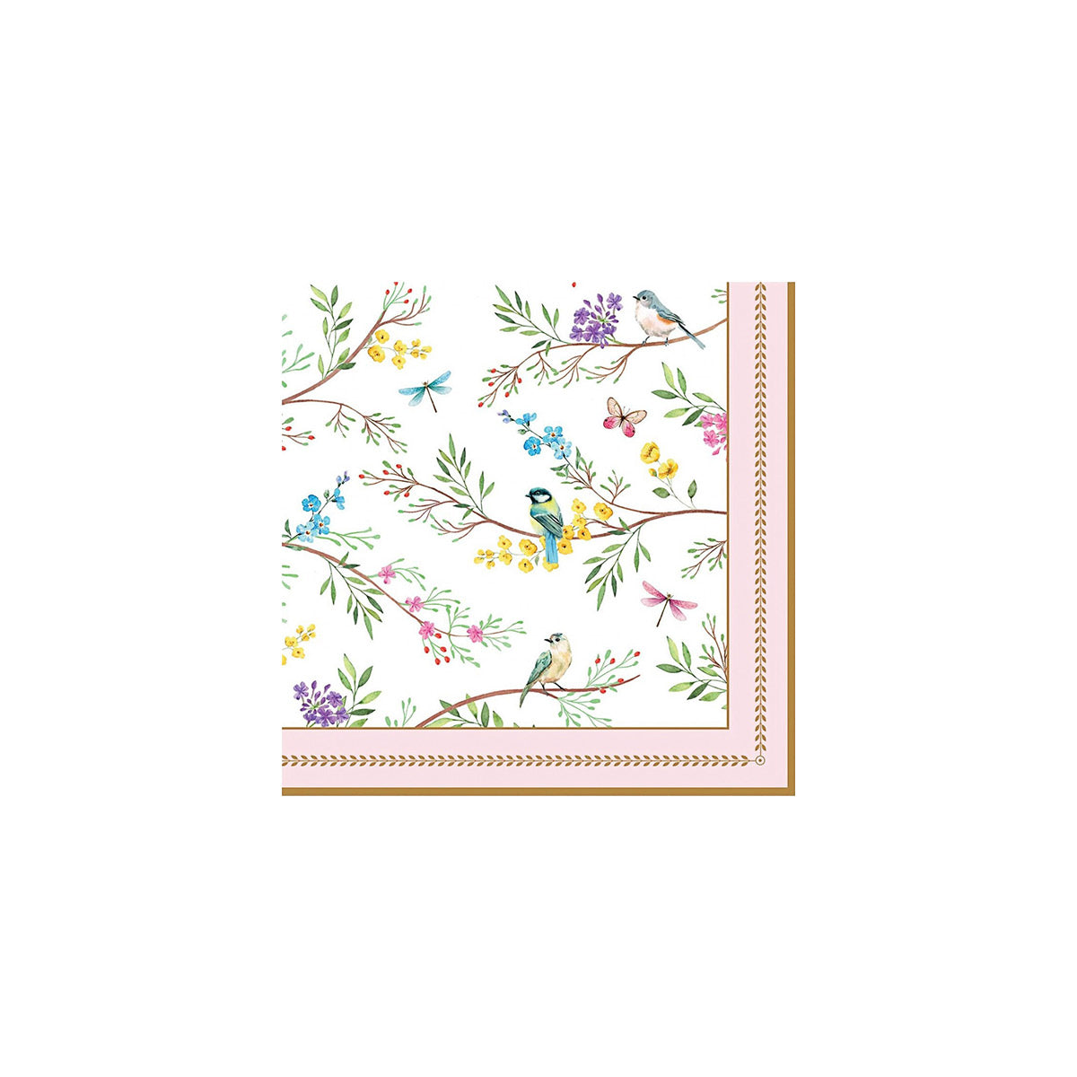 Easy Life Birds Melody 20-Piece Paper Napkin Set - Multicolored