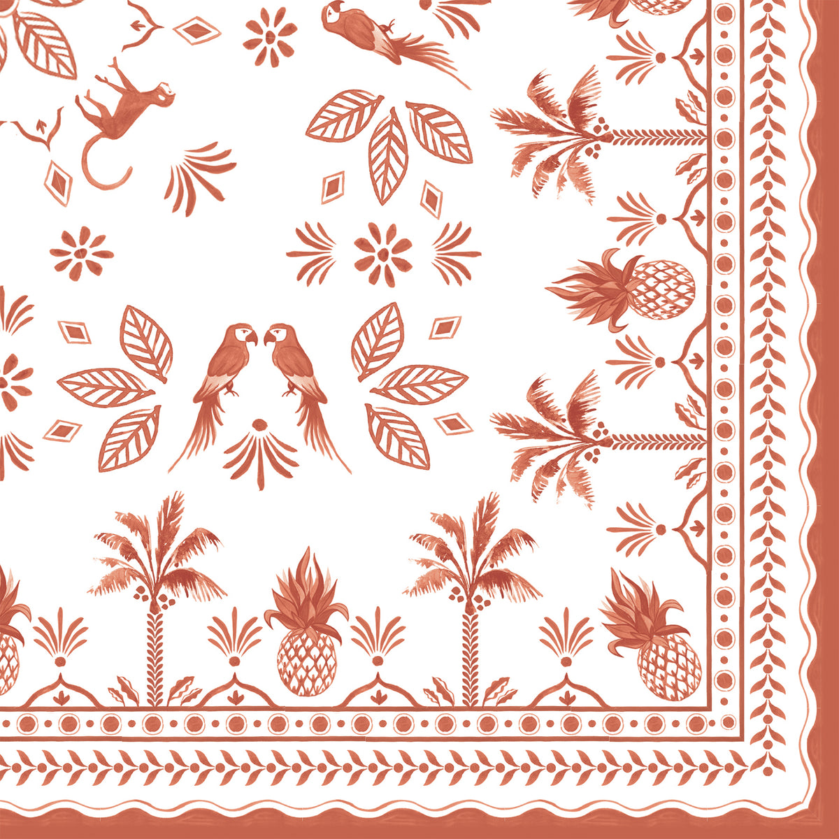 Easy Life Exotic Vibes 20-Piece Paper Napkin Set - White & Tangerine