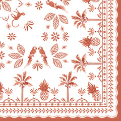 Easy Life Exotic Vibes 20-Piece Paper Napkin Set - White & Tangerine