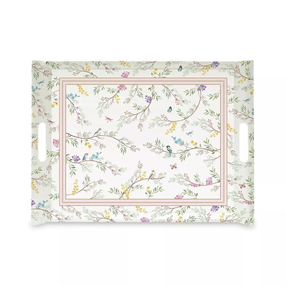 Easy Life Birds Melody 52x37cm Tray with Handles - Multicolored