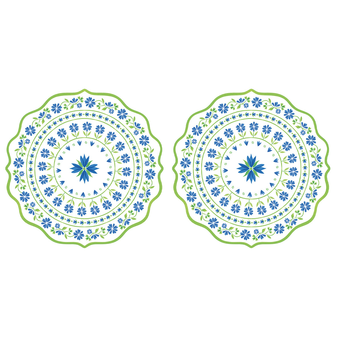 Easy Life Flowers Garden 2-Piece 34.5cm Placemat Set - Blue & Green