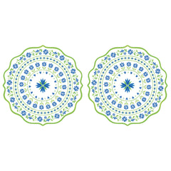 Easy Life Flowers Garden 2-Piece 34.5cm Placemat Set - Blue & Green