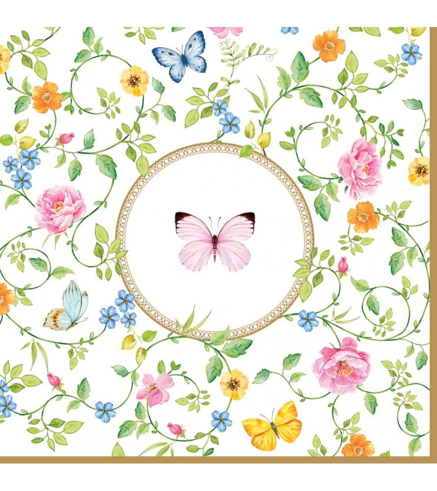 Easy Life Dancing Butterflies 20-Piece Paper Napkin Set - Multicolored