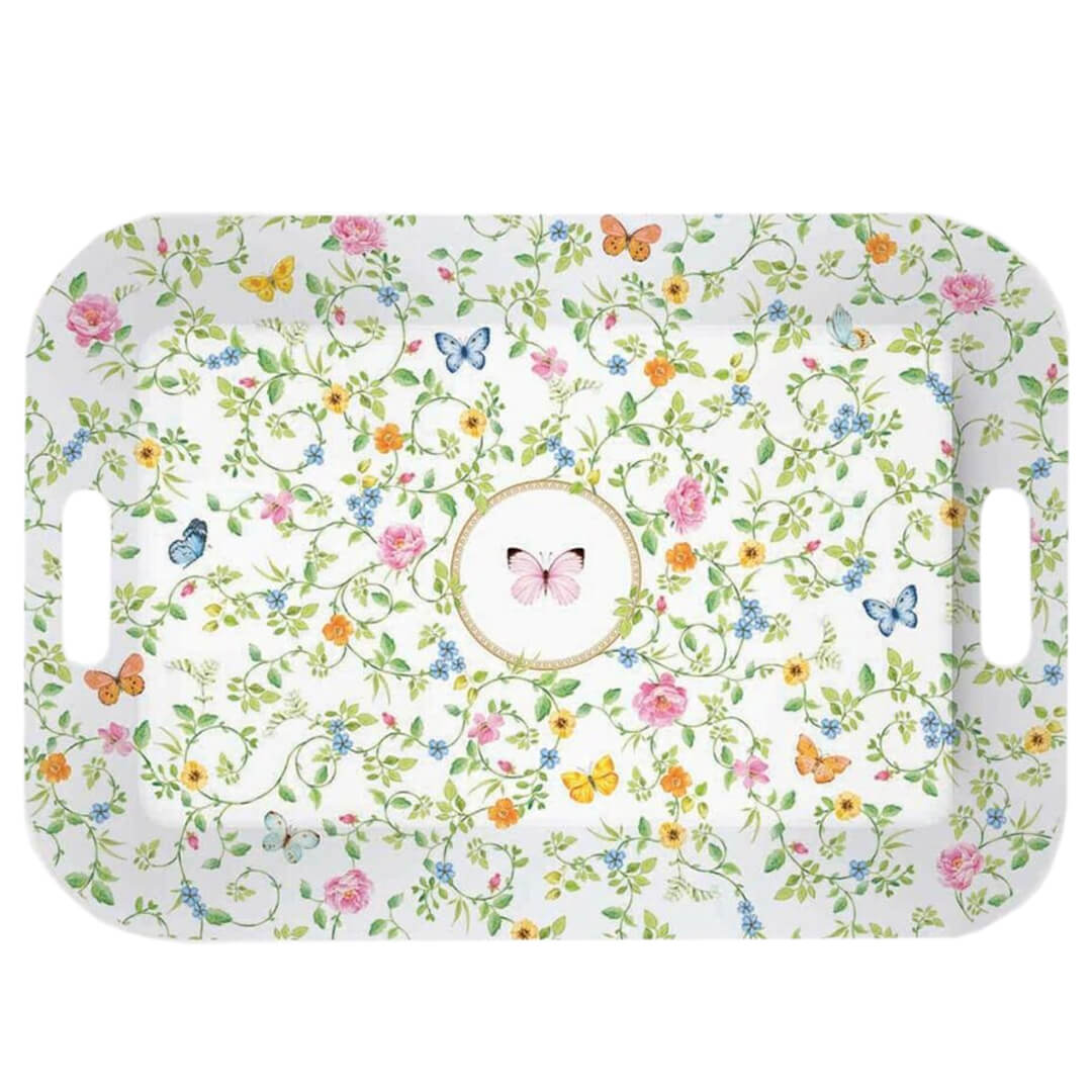 Easy Life Dancing Butterflies 53x38cm Tray with Handles - Multicolored