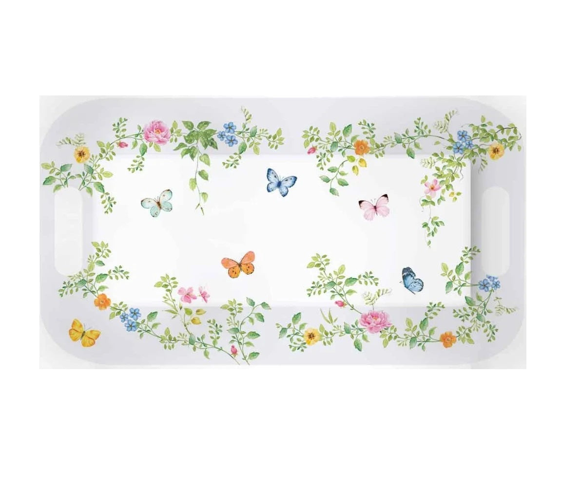 Easy Life Dancing Butterflies 40x21cm Tray with Handles - Multicolored