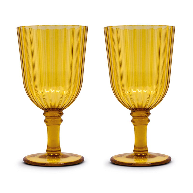 Easy Life 460ml Acrylic 2-Piece Goblet Set - Amber