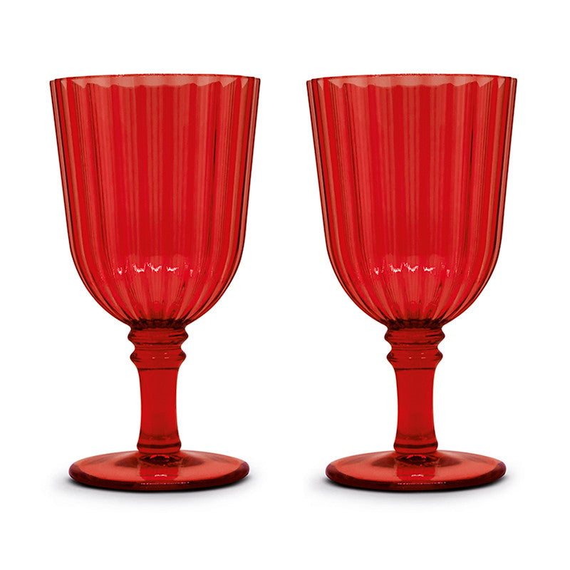 Easy Life 460ml Acrylic 2-Piece Goblet Set - Red