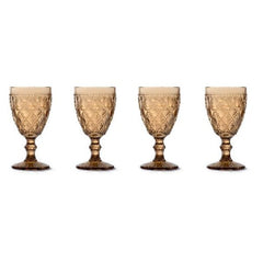 Easy Life 400ml Glass 4-Piece Goblet Set - Amber
