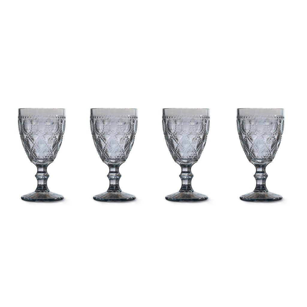 Easy Life 400ml Glass 4-Piece Goblet Set - Blue