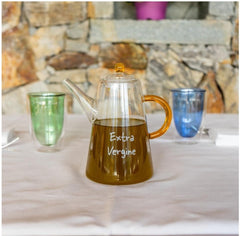 Easy Life Extra Vergine 500ml Glass Oil Bottle - Orange Handle