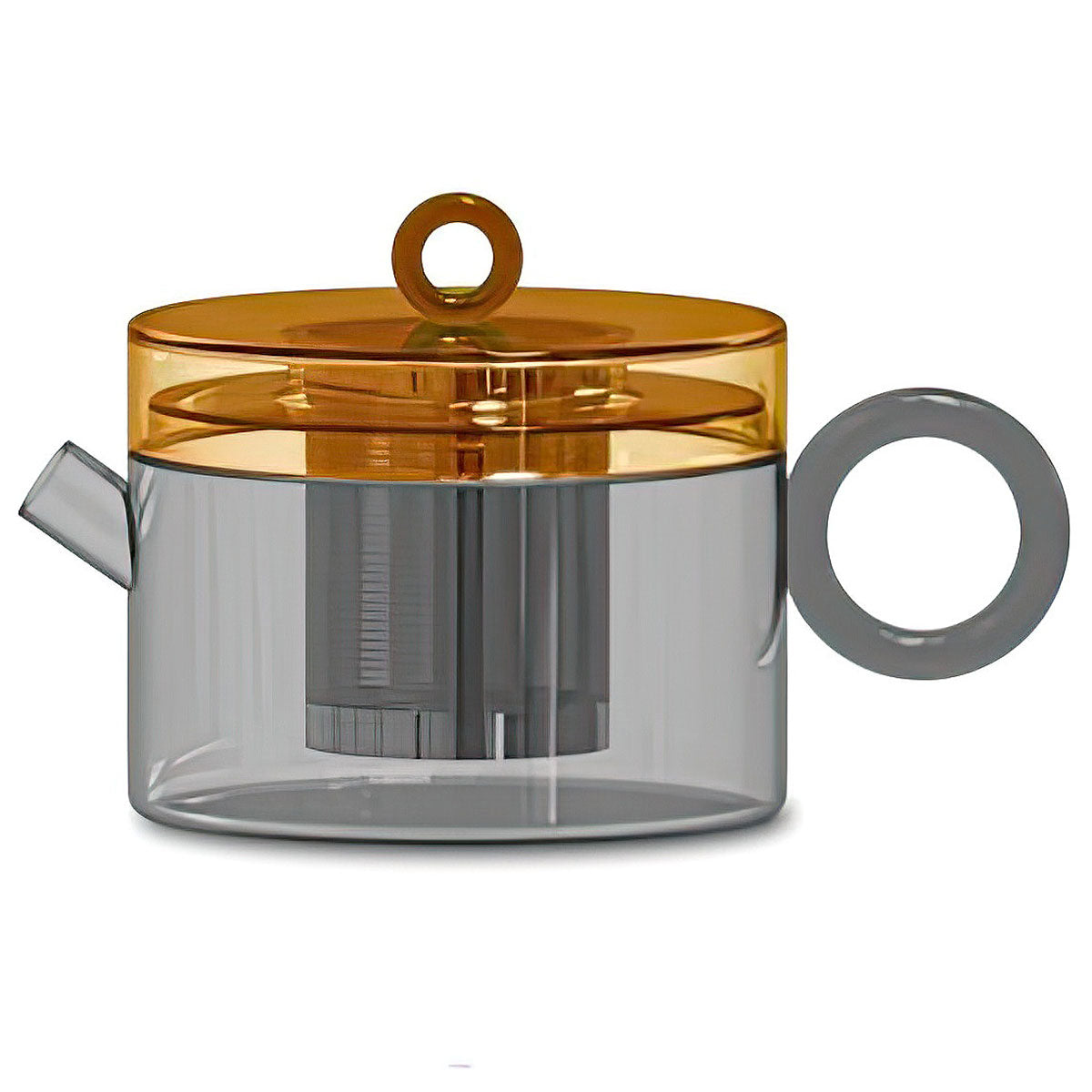 Easy Life 800ml Glass Teapot - Orange & Gray