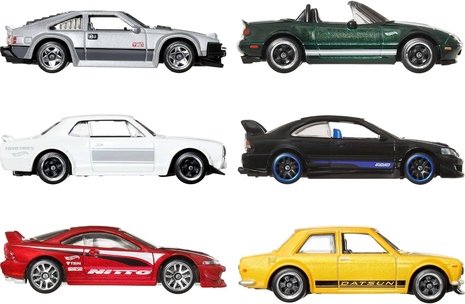 Hot Wheels Scale Die-Cast Toy Cars - Set of 6 Japanese Vehicles