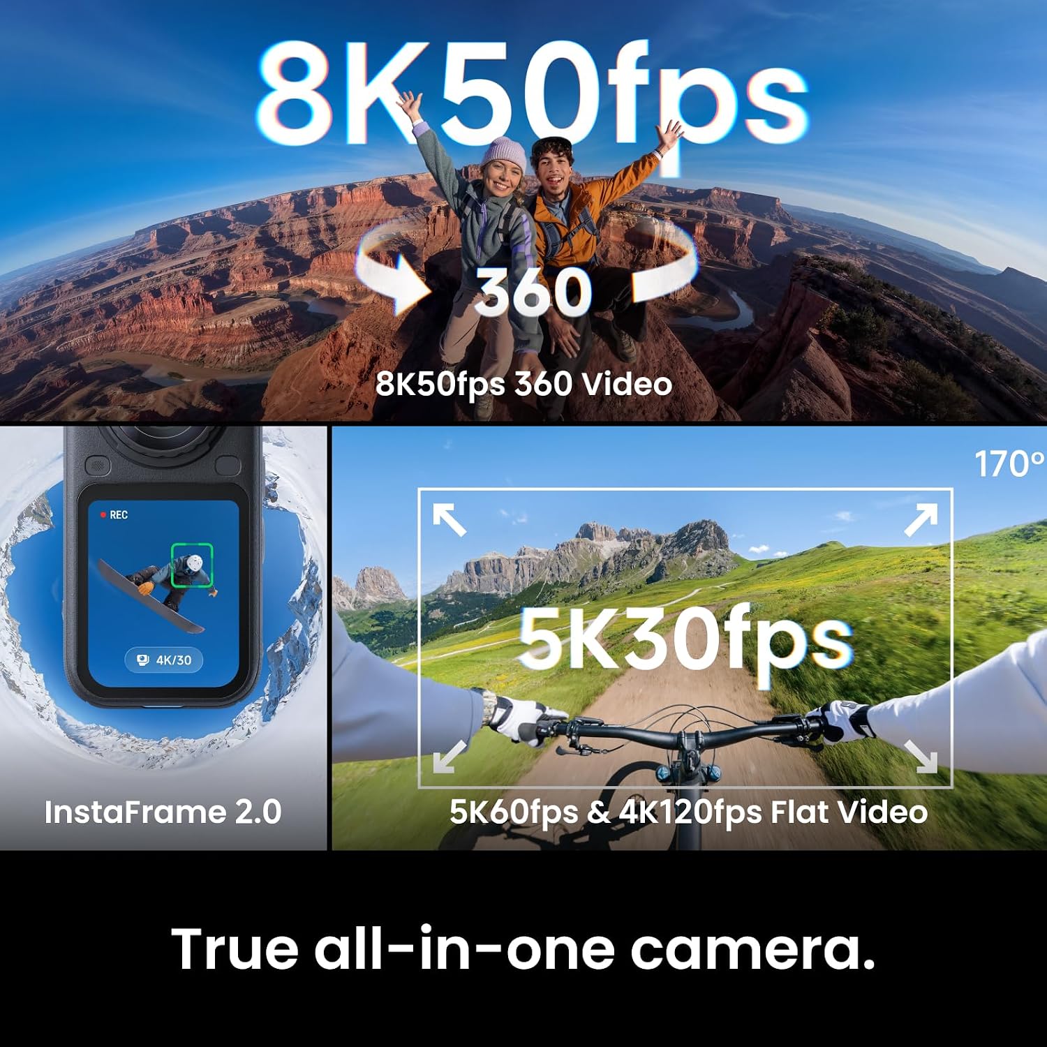 Insta360 X6 360° Camera Essentials Bundle – 8K 1-Inch Dual Sensors