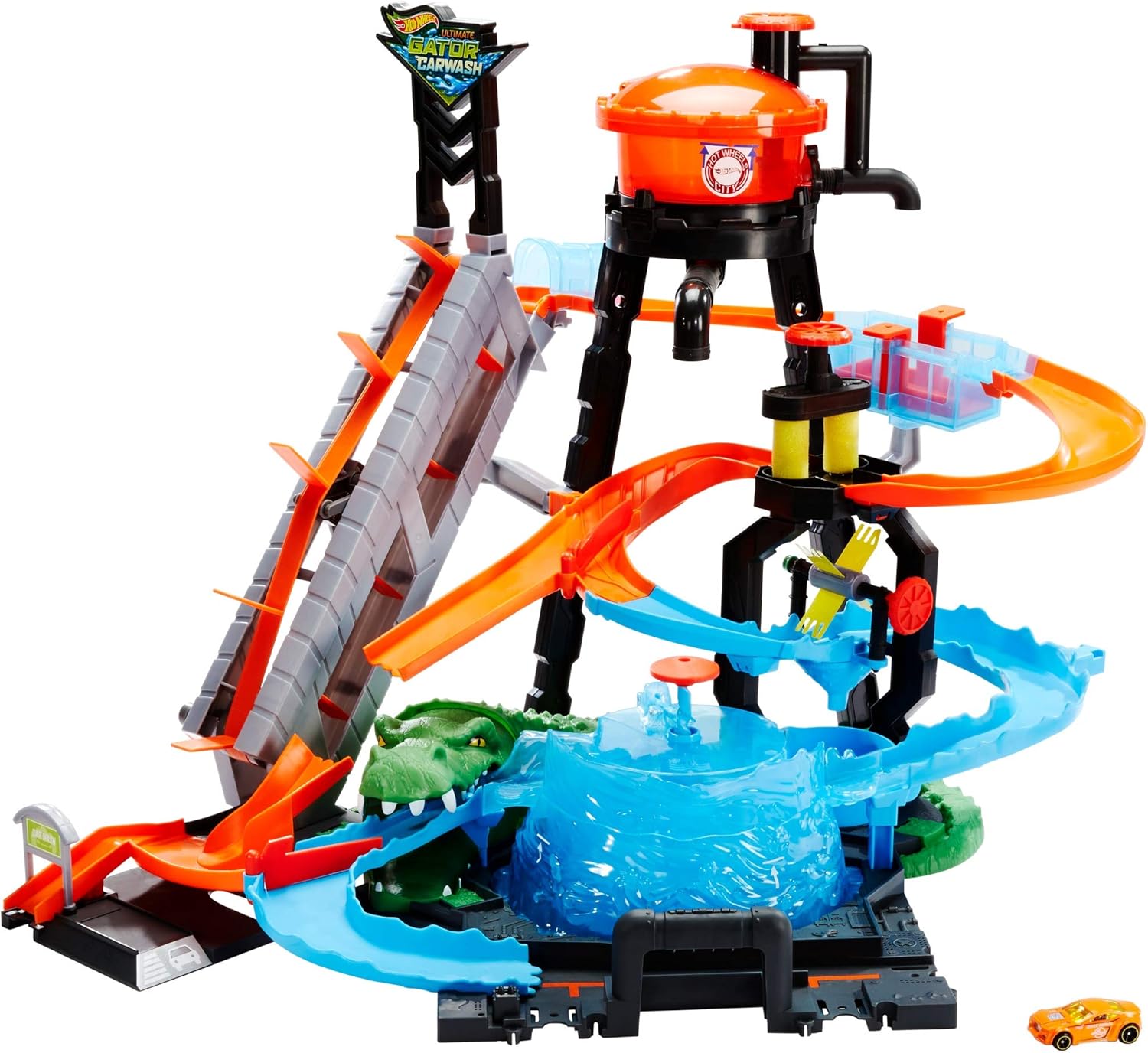 Hot Wheels City Gator Car Wash Connectable Play Set