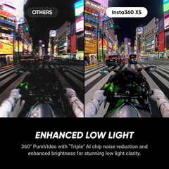 Insta360 X5 360 Camera Standalone – 8K Low-Light, Black
