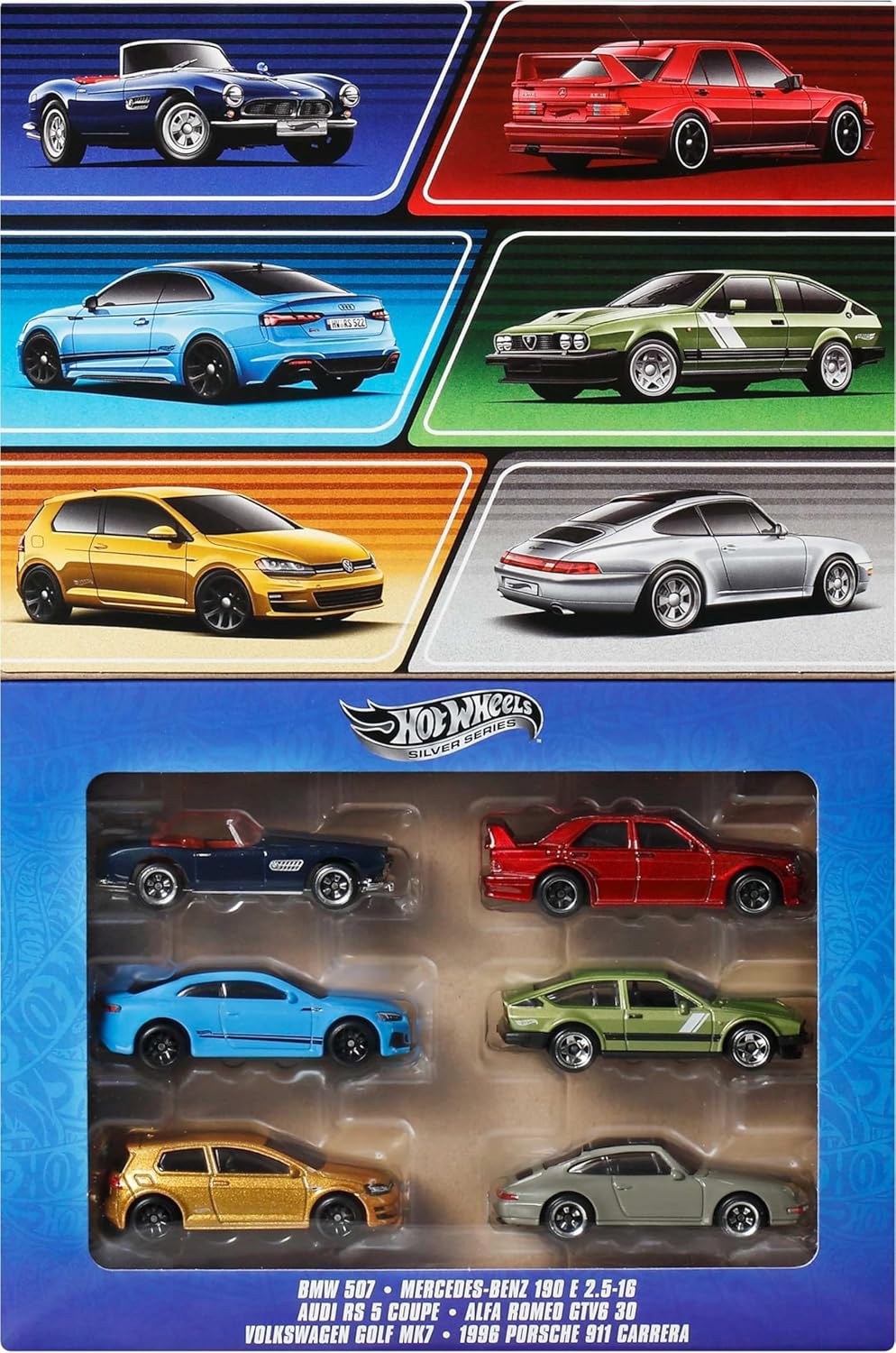 Hot Wheels Scale Die-Cast Toy Cars - Set of 6 European Vehicles