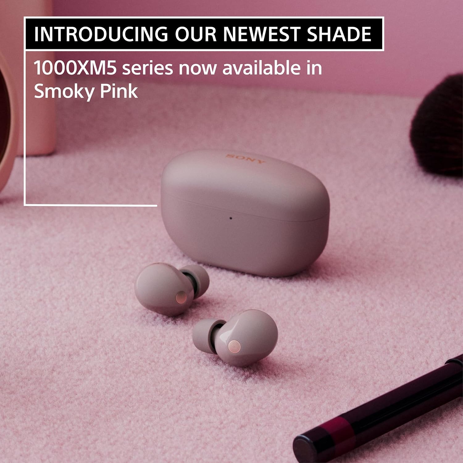 Sony WF-1000XM5 True Wireless Noise Cancelling Headphones - Smoky Pink