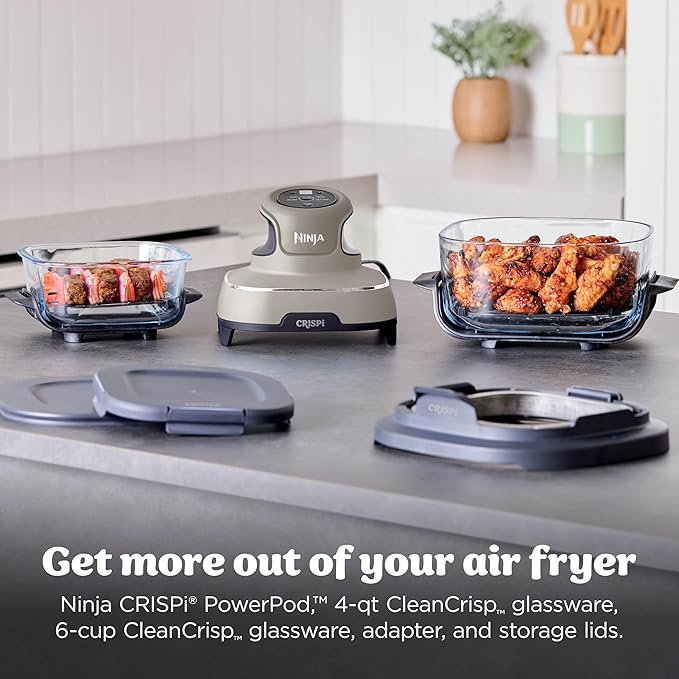 Ninja CRISPi 4-in-1 Portable Glass Air Fryer - Stone