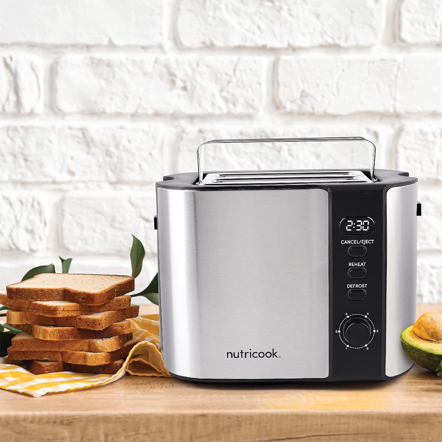 Nutricook Digital 2 Slice Toaster with LED Display