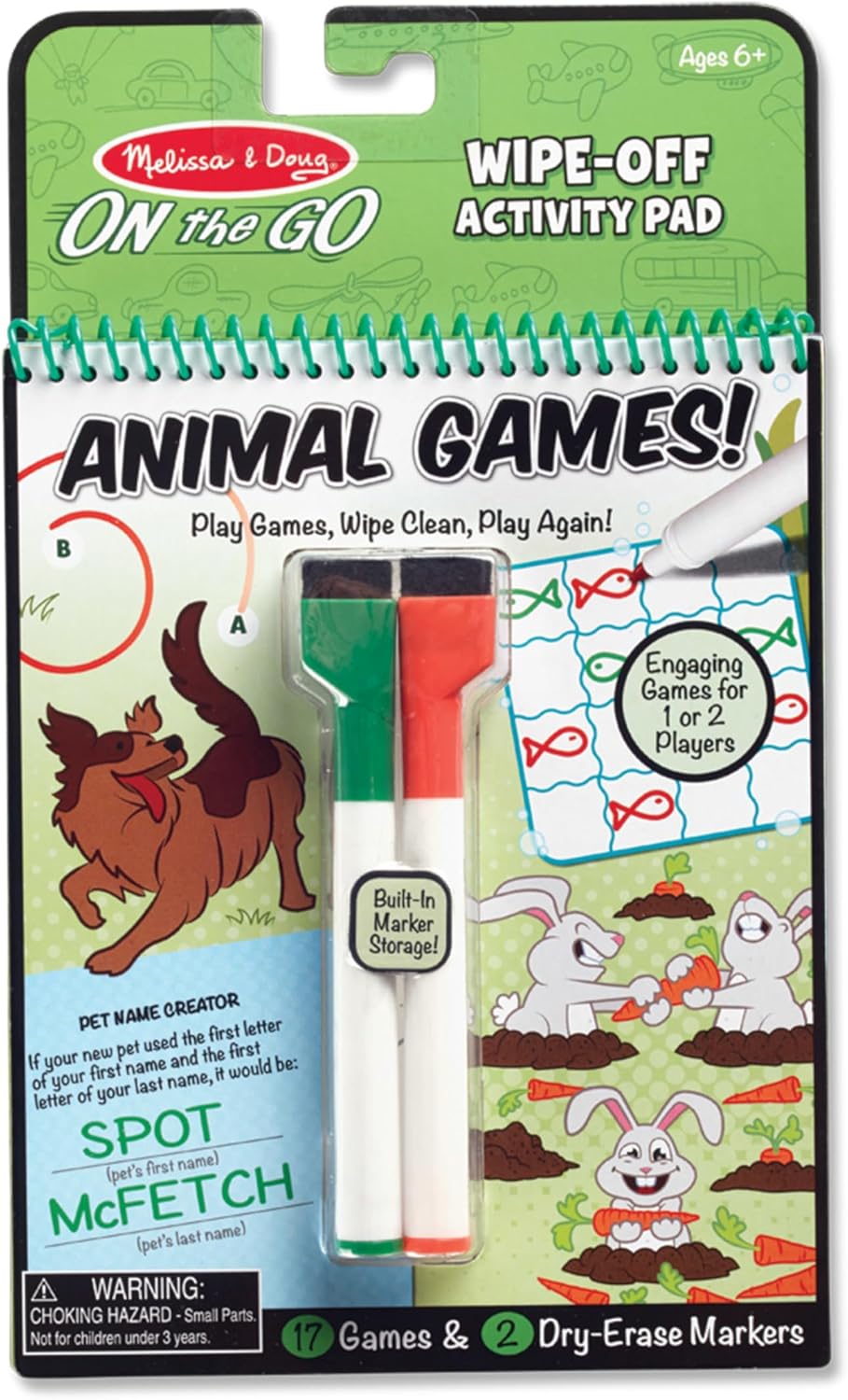 Melissa & Doug Wipe - Off Activity Pad - Animals