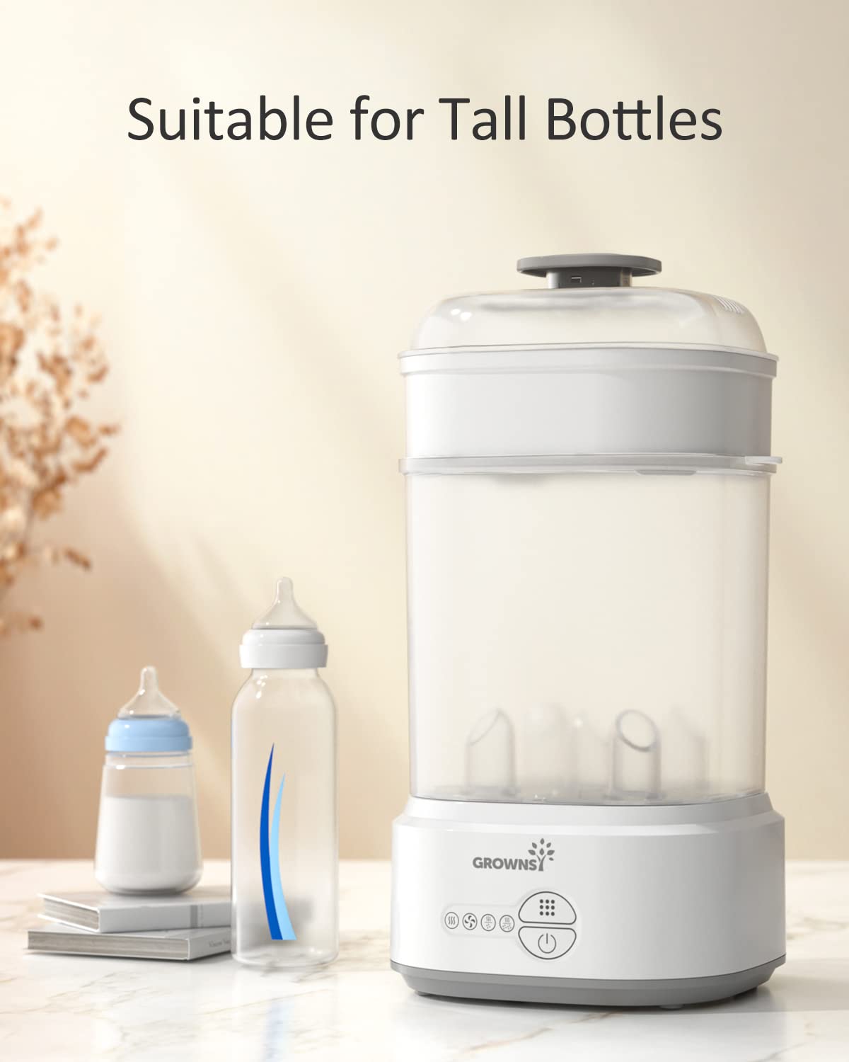 GROWNSY Electric Bottle Sterilizer and Dryer - Grey