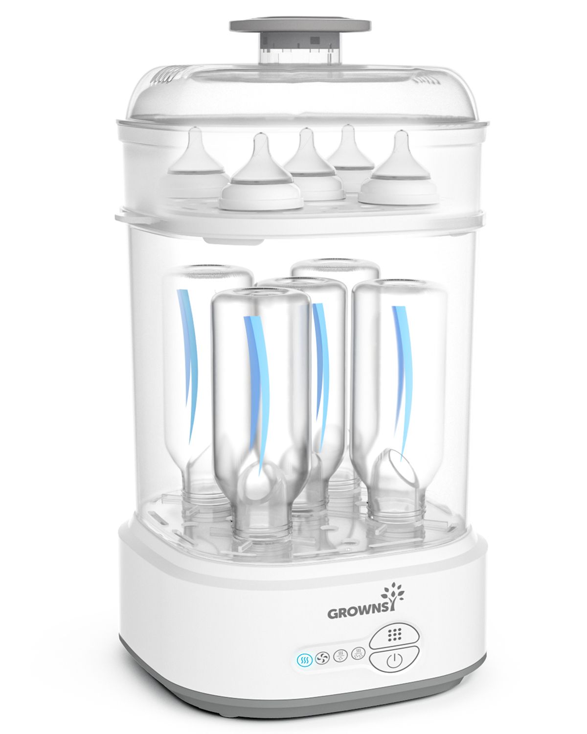 GROWNSY Electric Bottle Sterilizer and Dryer - Grey