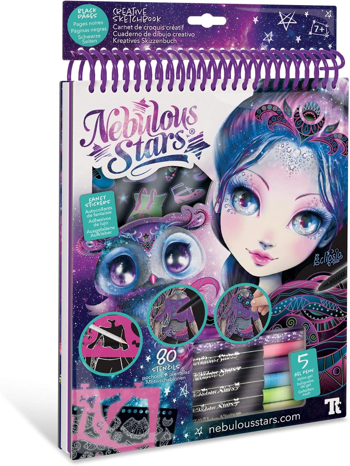 Stars Zentangle Black Pages Creative Sketchbook