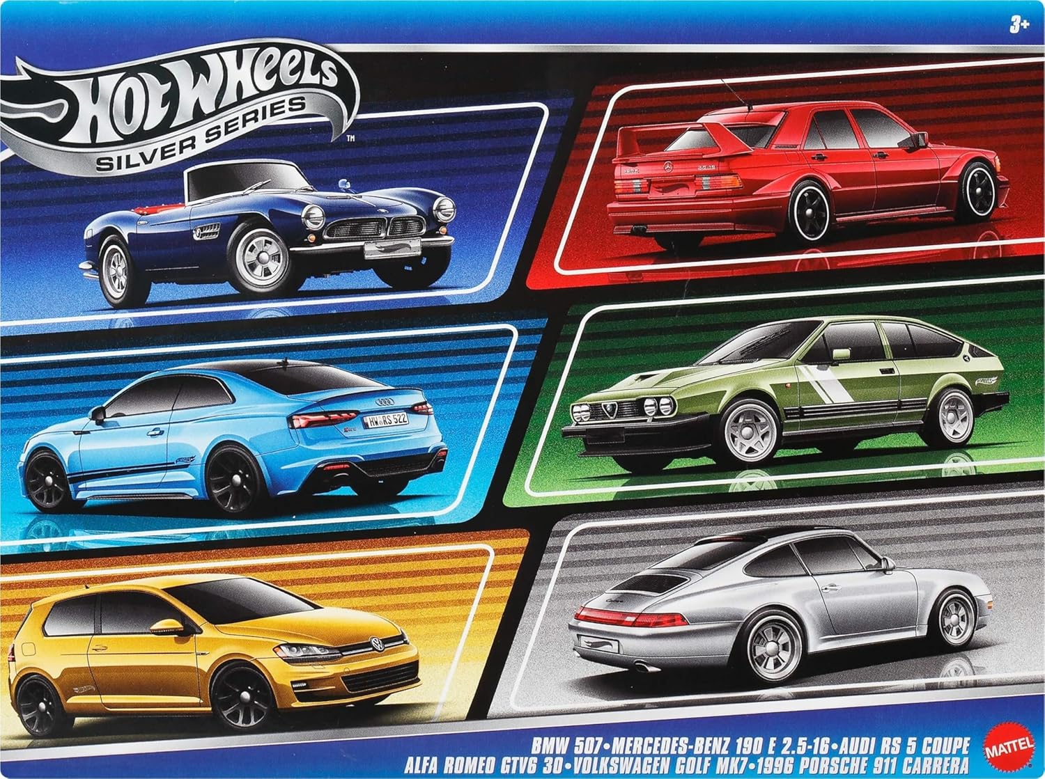 Hot Wheels Scale Die-Cast Toy Cars - Set of 6 European Vehicles