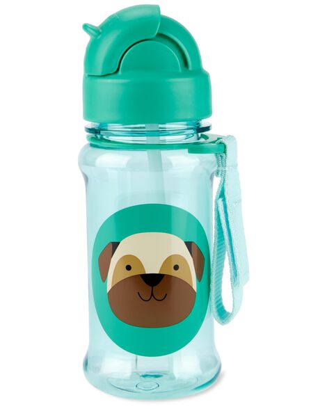 Skip Hop Zoo Tritan Straw Bottle - Pug side view
