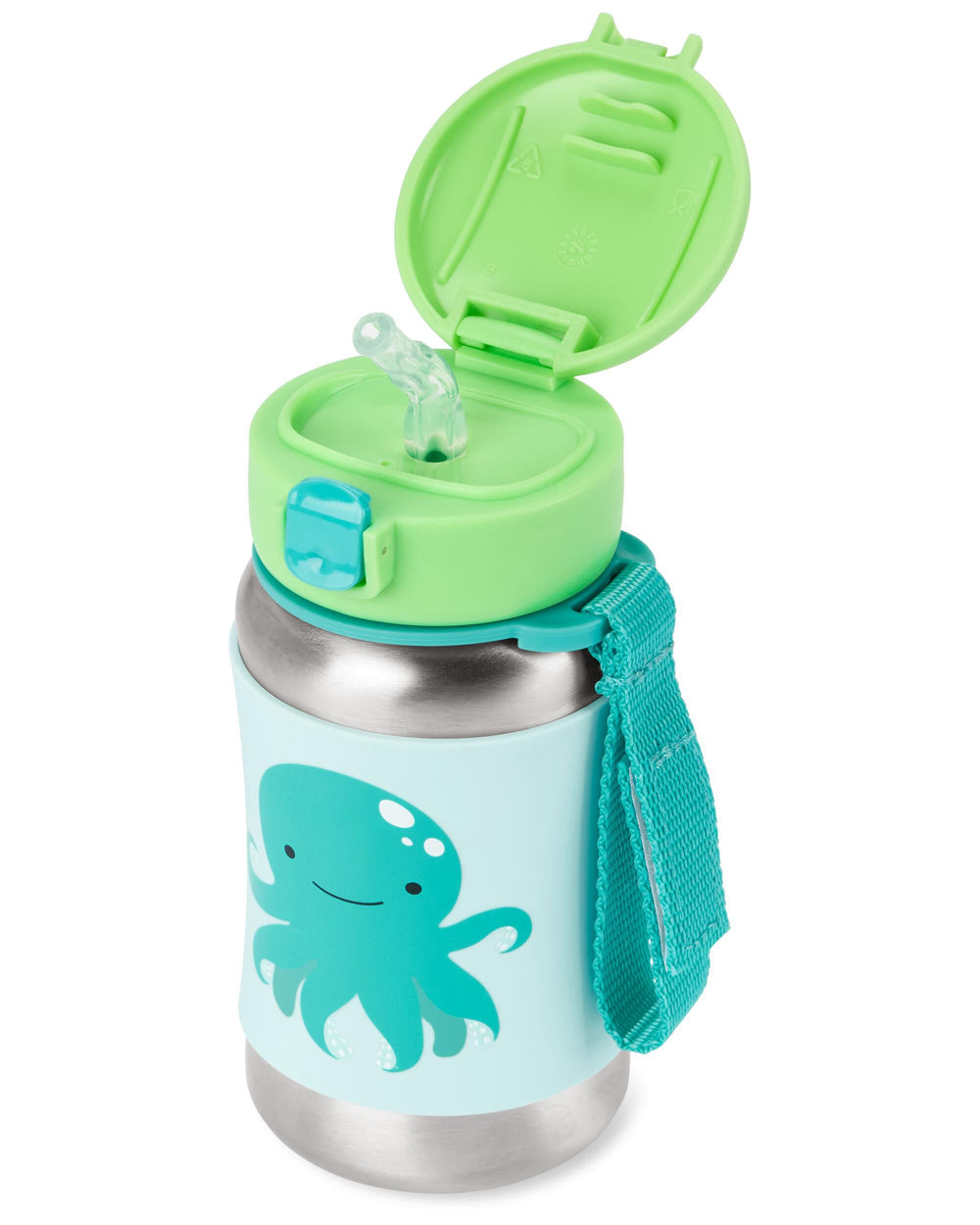 Skip Hop Zoo Stainless Steel Straw Bottle - Octopus detail