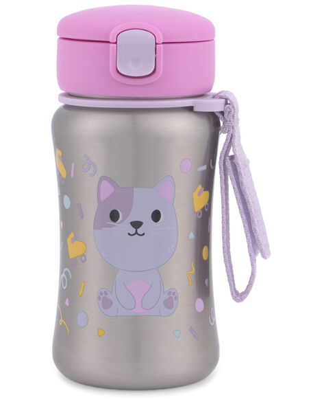 Skip Hop Besties Squad Stainless Steel Straw Bottle - Cleo Cat