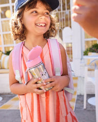 Skip Hop Besties Squad Stainless Steel Straw Bottle - Cleo Cat detail