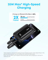 Anker Zolo Power Bank 10,000 mAh - 35W Dual Cable - White