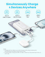 Anker Zolo Power Bank 10,000 mAh - 35W Dual Cable - Black