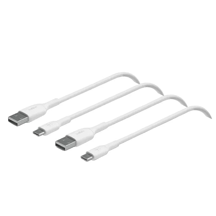 BELKIN BOOSTCHARGE USB-C TO USB-A 1M, 2PACK - White BELKIN BOOSTCHARGE USB-C TO USB-A 1M, 2PACK - White