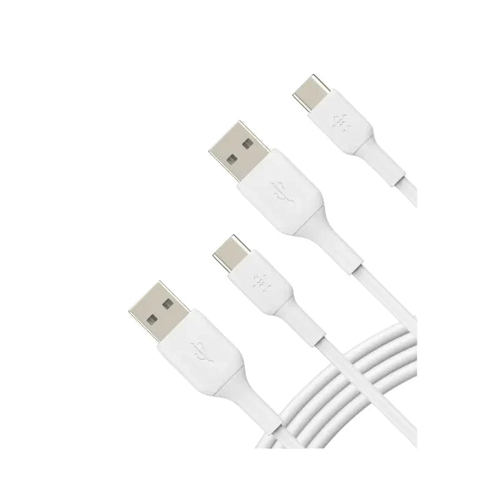 BELKIN BOOSTCHARGE USB-C TO USB-A 1M, 2PACK - White BELKIN BOOSTCHARGE USB-C TO USB-A 1M, 2PACK - White
