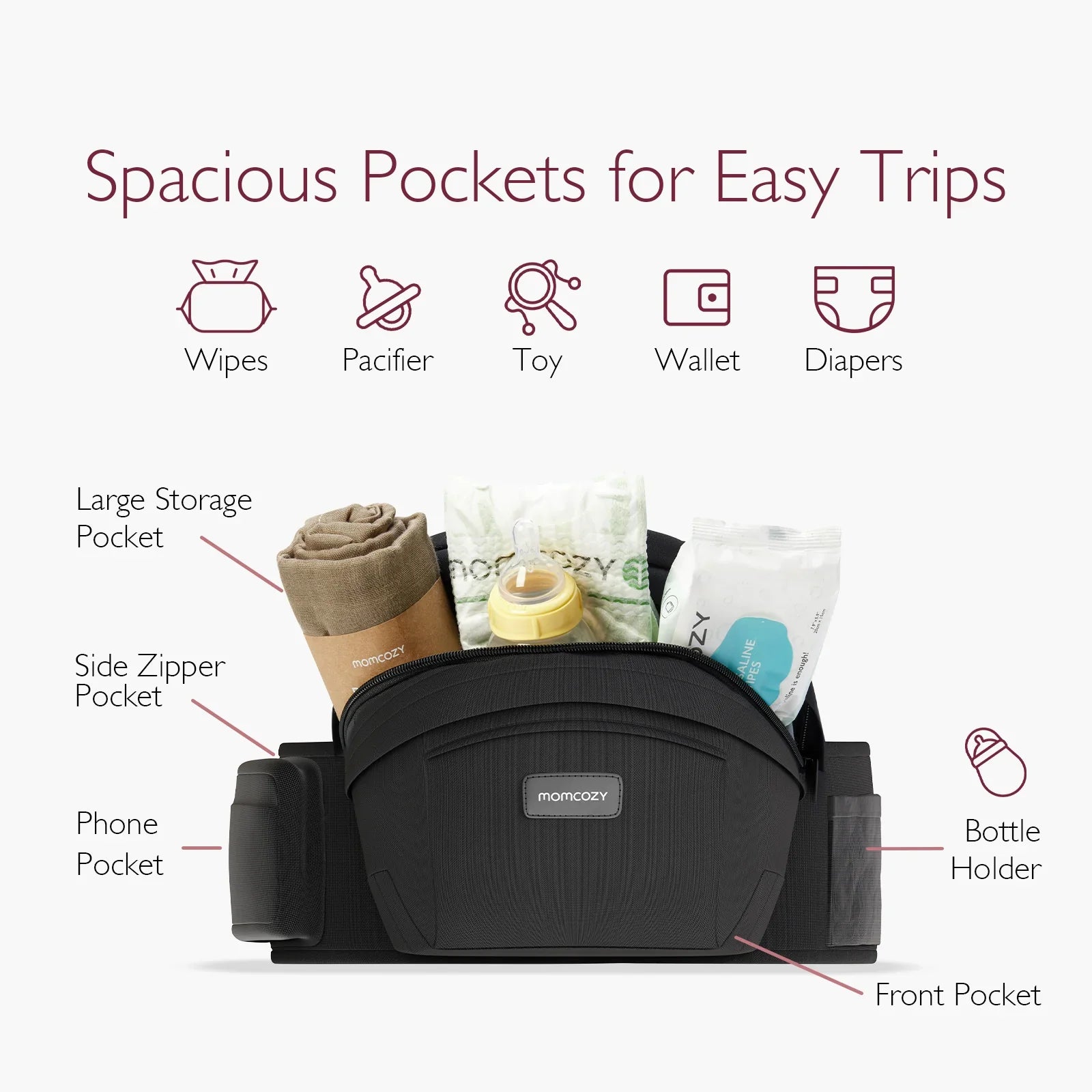 Momcozy 3D Belly Protector & EVA Massage Board-Baby Hip Seat Carrier