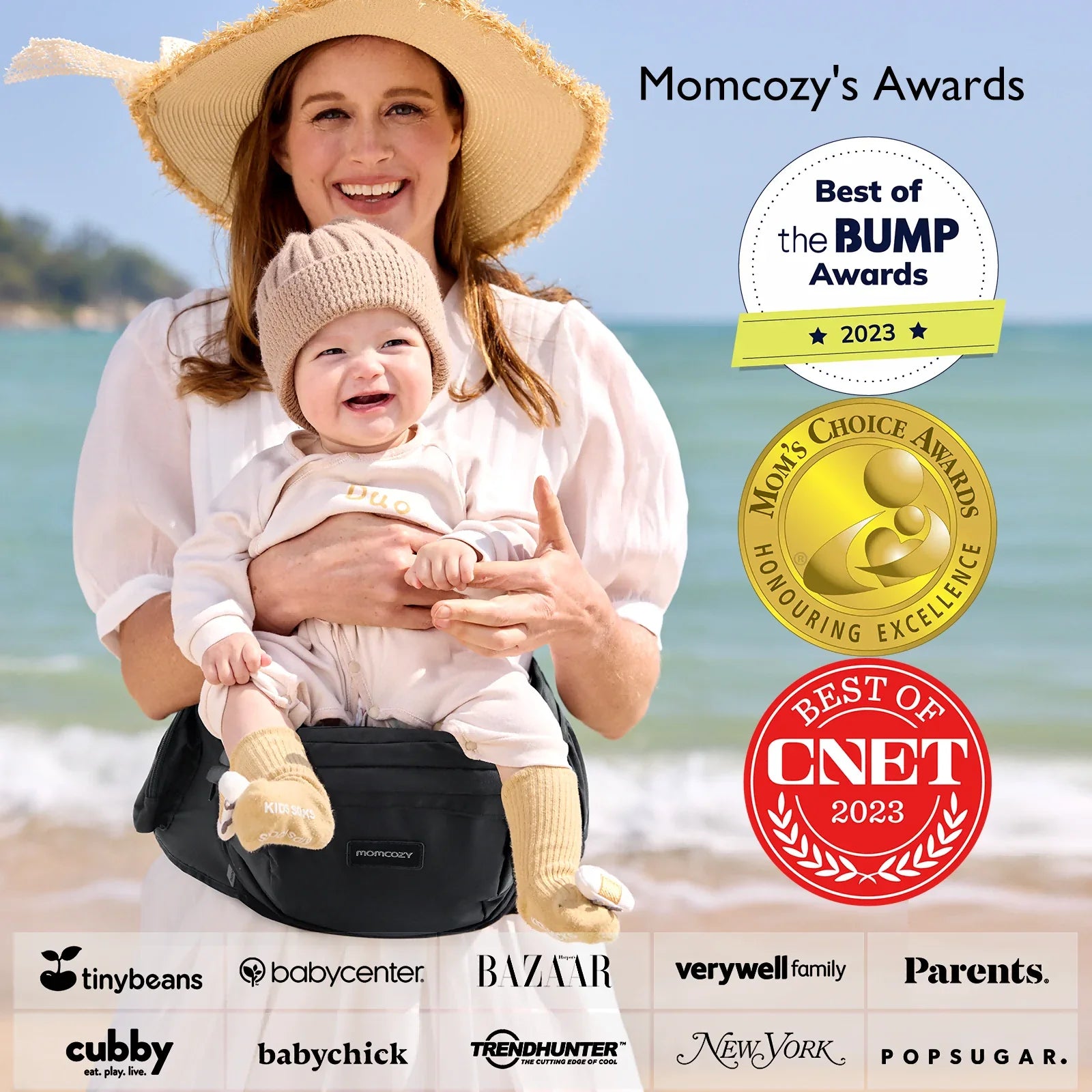 Momcozy 3D Belly Protector & EVA Massage Board-Baby Hip Seat Carrier