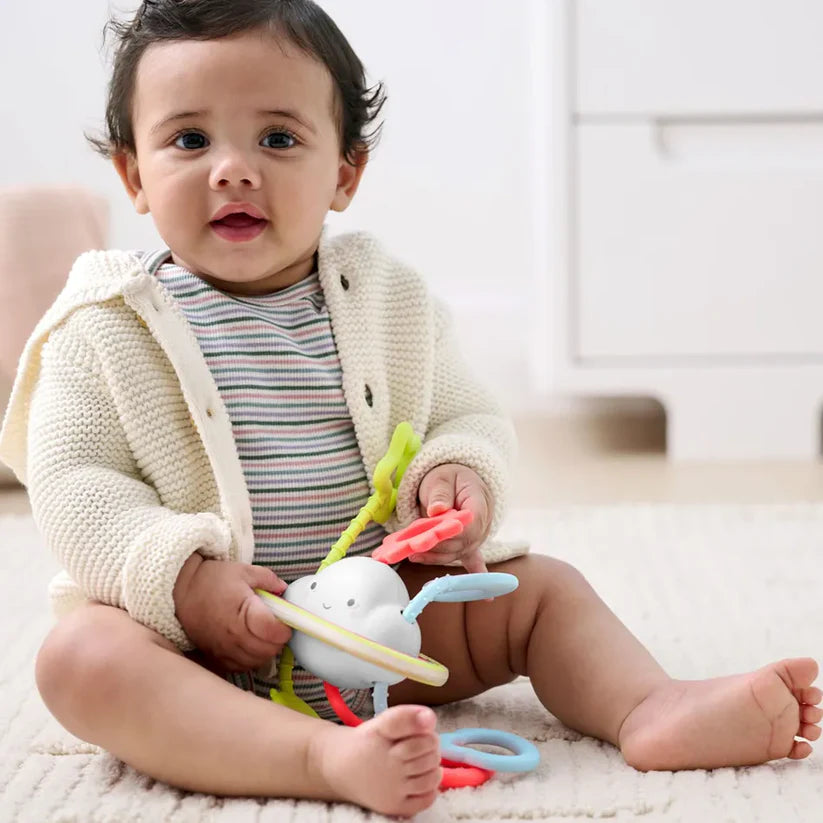 Baby Silver Lining Cloud Pull & Play Baby Sensory Toy Baby Silver Lining Cloud Pull & Play Baby Sensory Toy