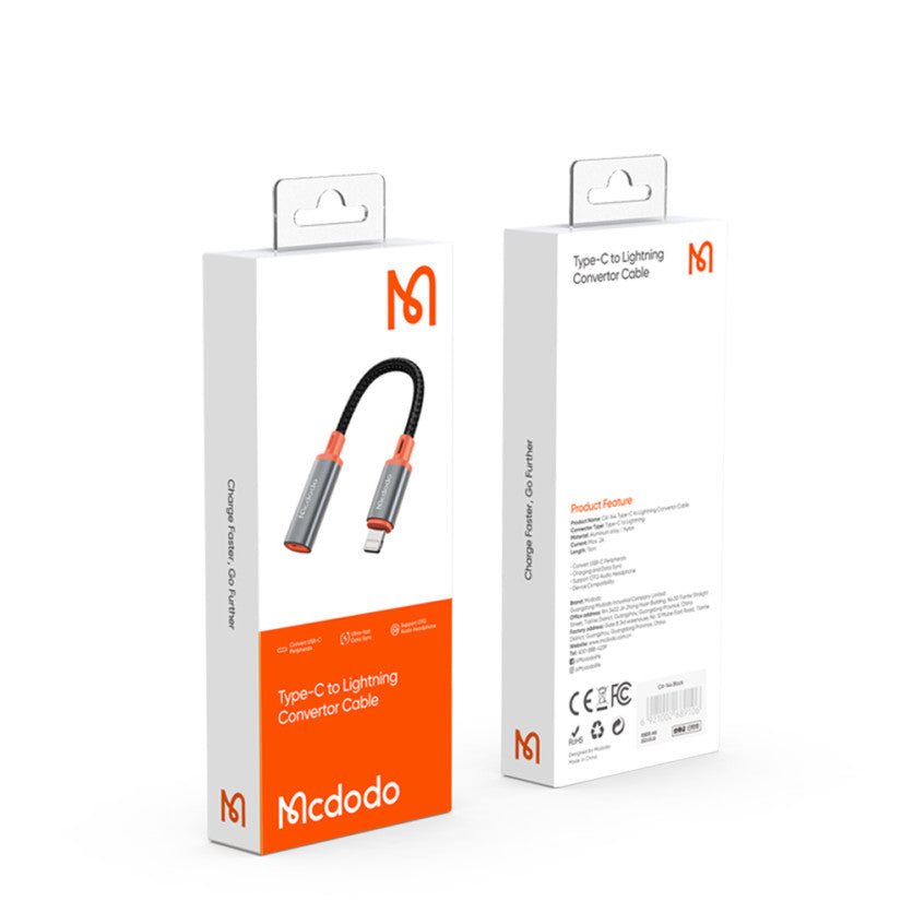 MCDODO TYPE-C TO LIGHTNING CONVERTOR CABLE - BLACK